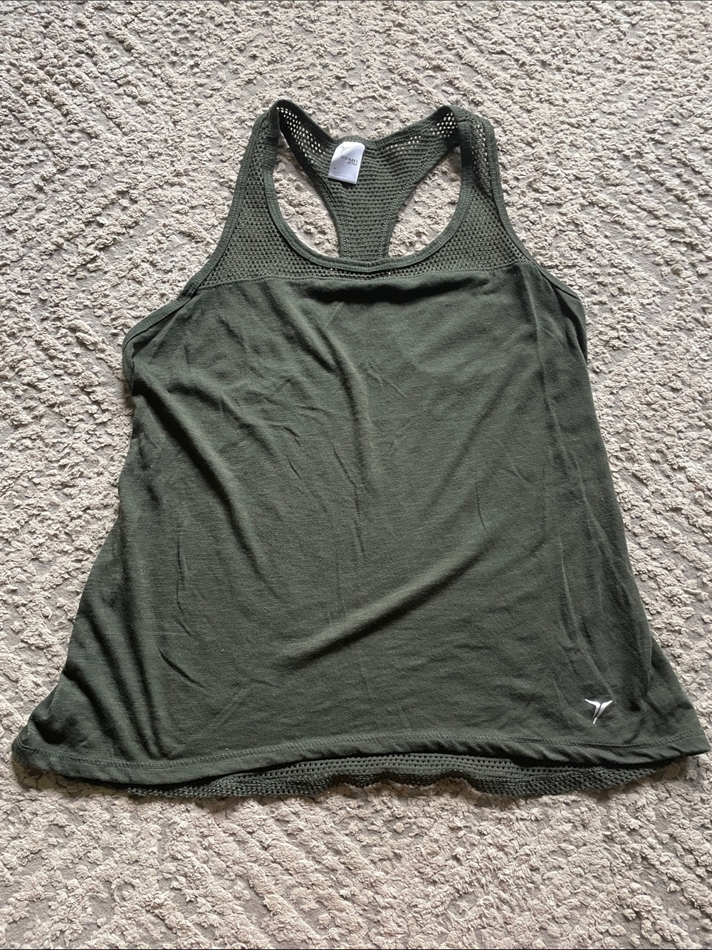 Old Navy Dark Olive Mesh Racerback Tank